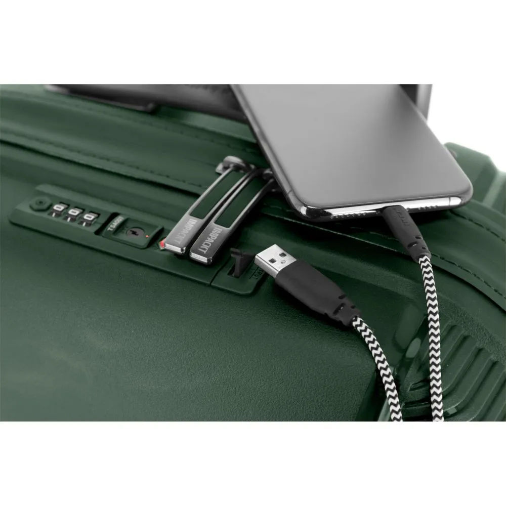 IMPACKT IP1 Kabinengepäck Trolley S mit USB Port - Deep sea green