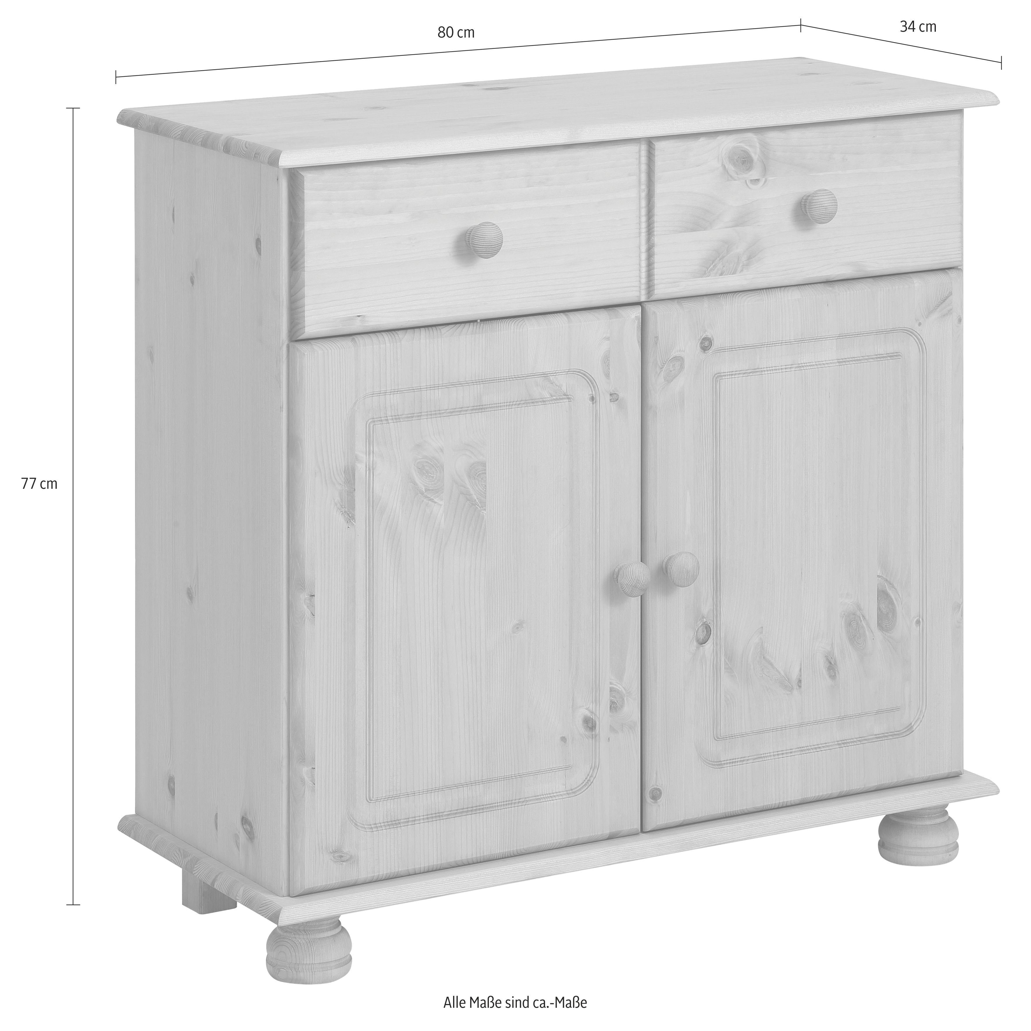Home affaire Sideboard Mette, mit gefrästen, kugelförmigen Füßen, Breite 80 cm