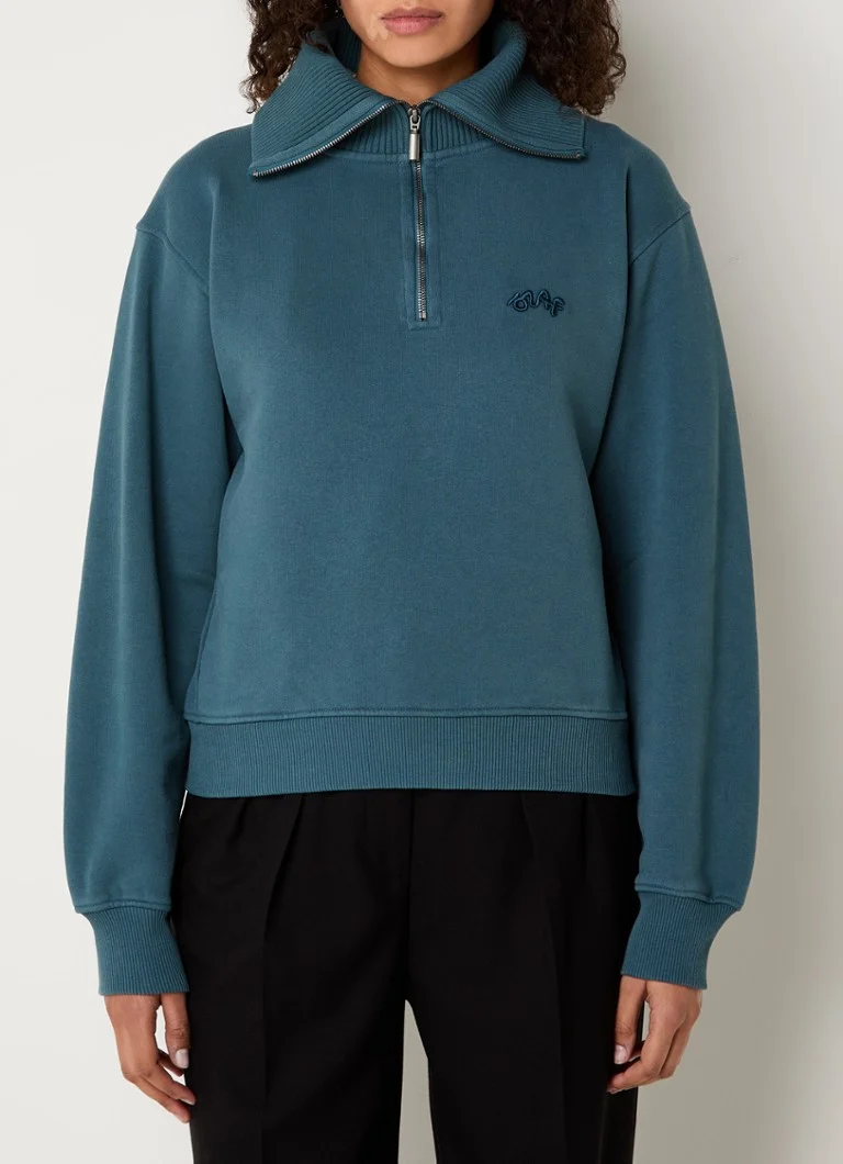 Maglione OLAF con mezza zip e logo