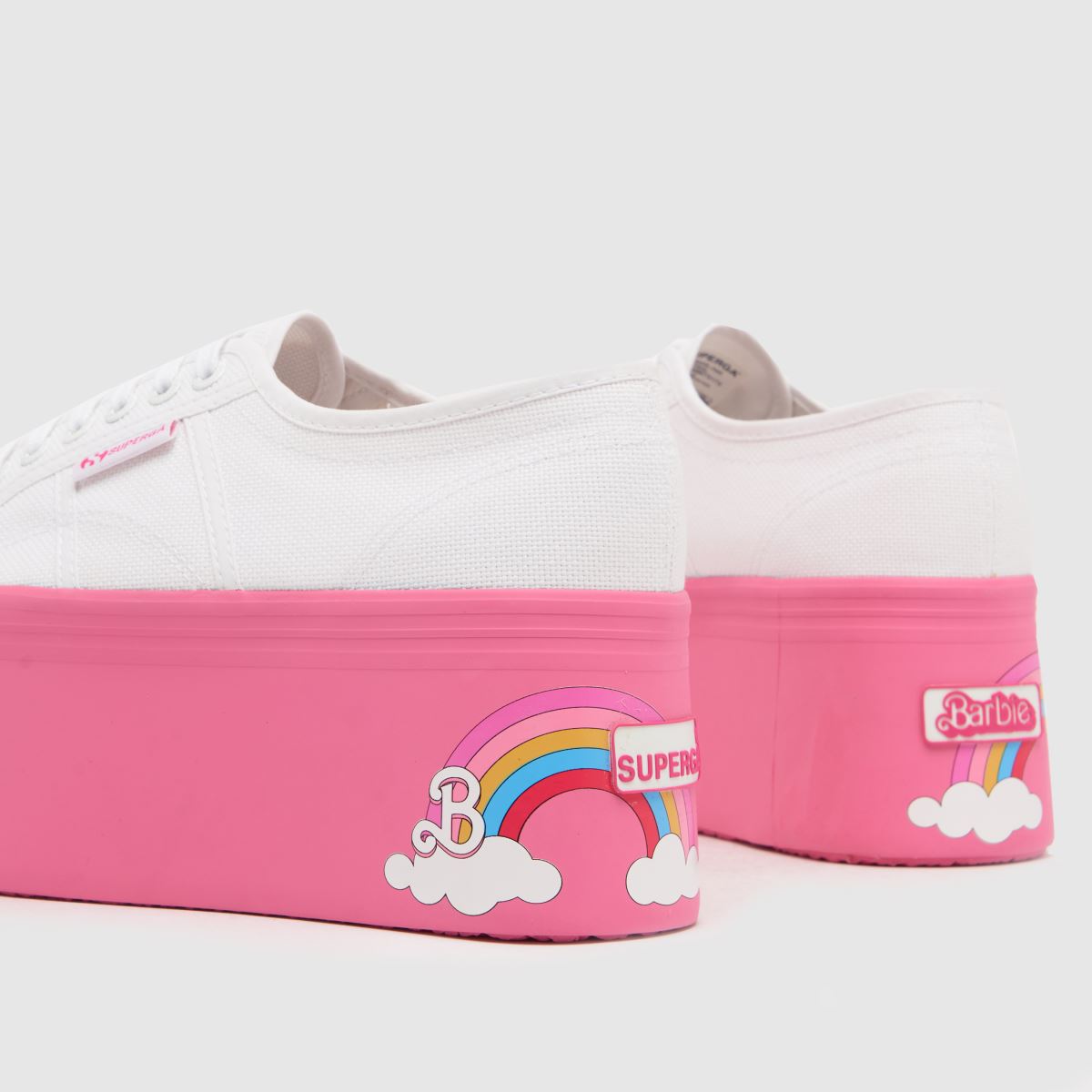 Superga 2802 Barbie Rainbow tornacipő fehér és rózsaszín színben