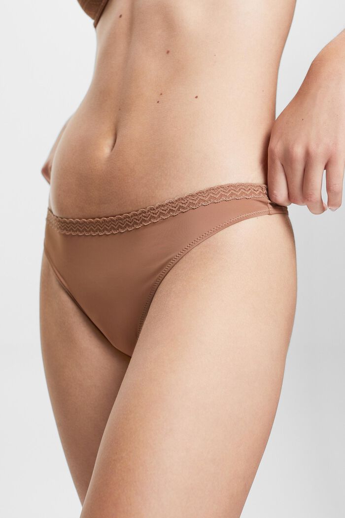Hipster-String aus Mikrofaser mit Spitzenborte