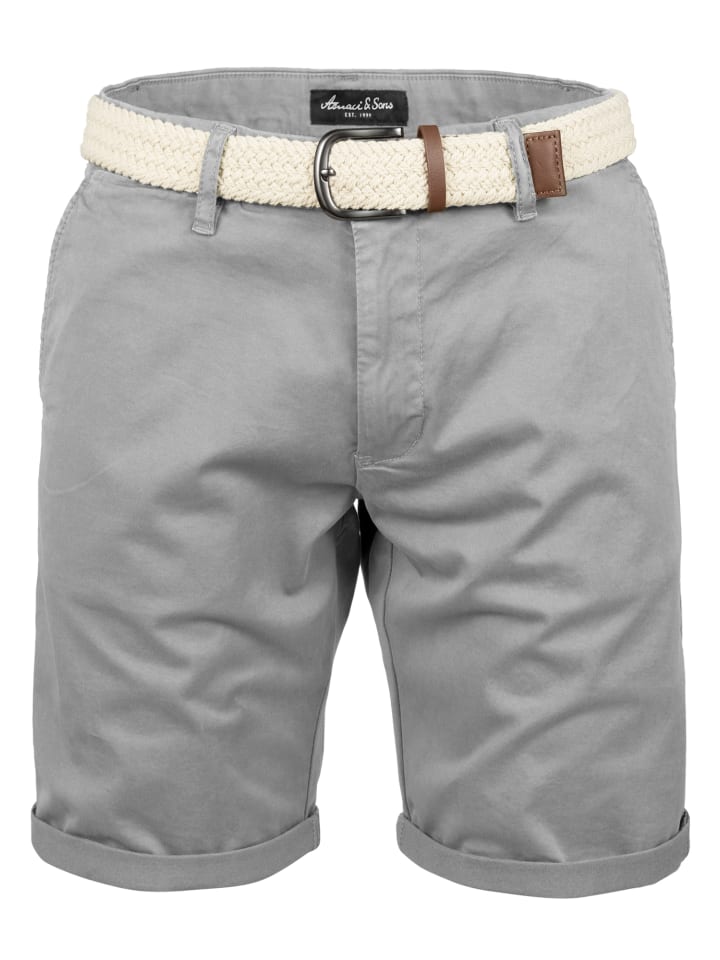 Amaci&Sons Chinoshort inkl. Gürtel BERWYN in Hellgrau günstig kaufen