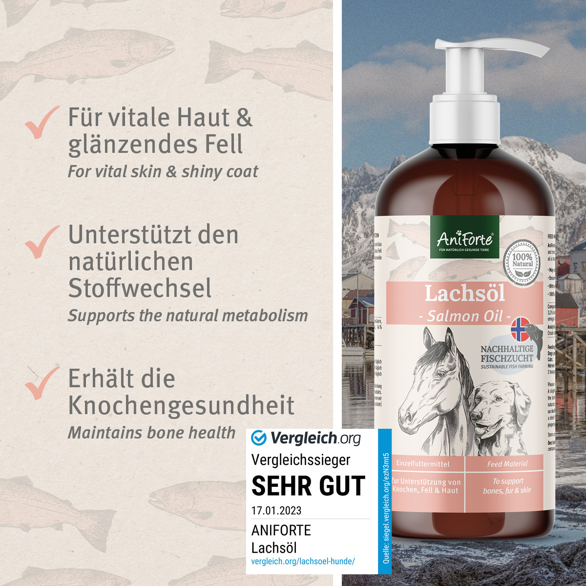 Aniforte Ergänzungsfutter & Aufzucht Aniforte Lachsöl 1 Liter