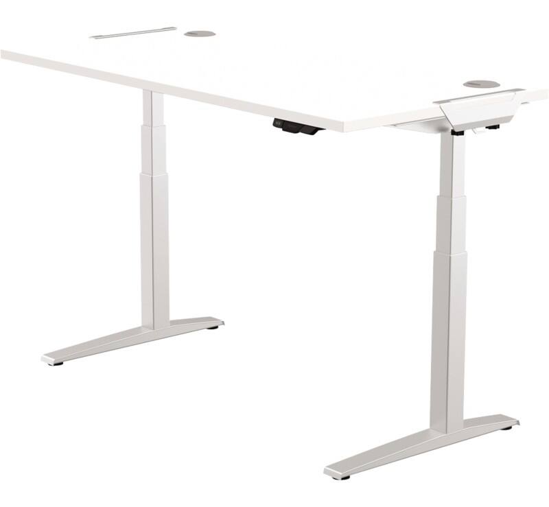 Fellowes Levado Elektrisch Höhenverstellbar Höhenverstellbarer Schreibtisch Weiß T-Fuß 1.829 (B) x 698 (T) x 1.257 (H) mm MDF (Mitteldichte Faserplatte), PVC (Polyvinylchlorid), Stahl