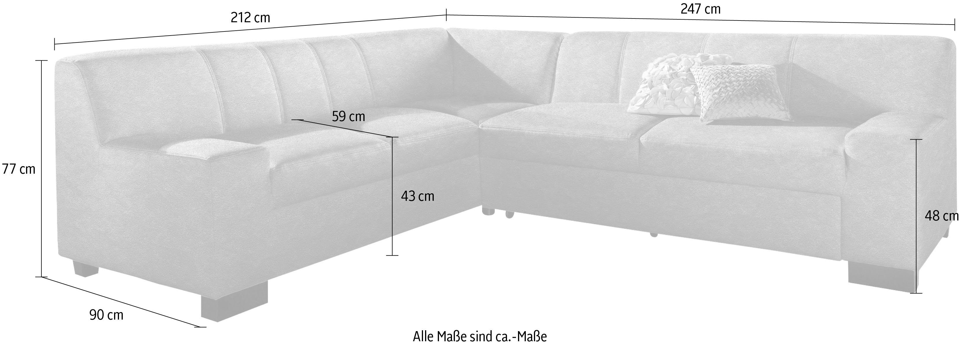 DOMO collection Ecksofa Norma Top, wahlweise mit Bettfunktion