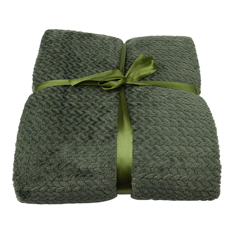 Home Pledd 150x200 cm flanellfleece grønn melert