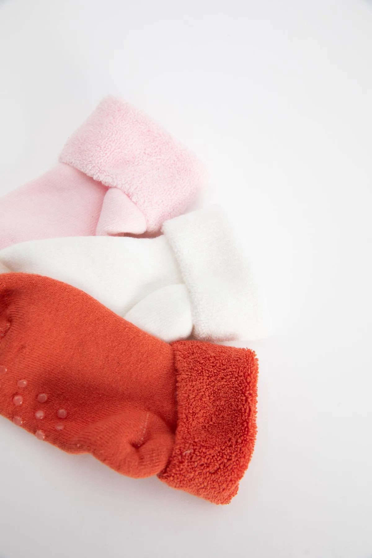 DeFacto  Mädchen Baby Rutschfeste Basis 3-teiliges Baumwollhandtuch Socken Y7807a2ns