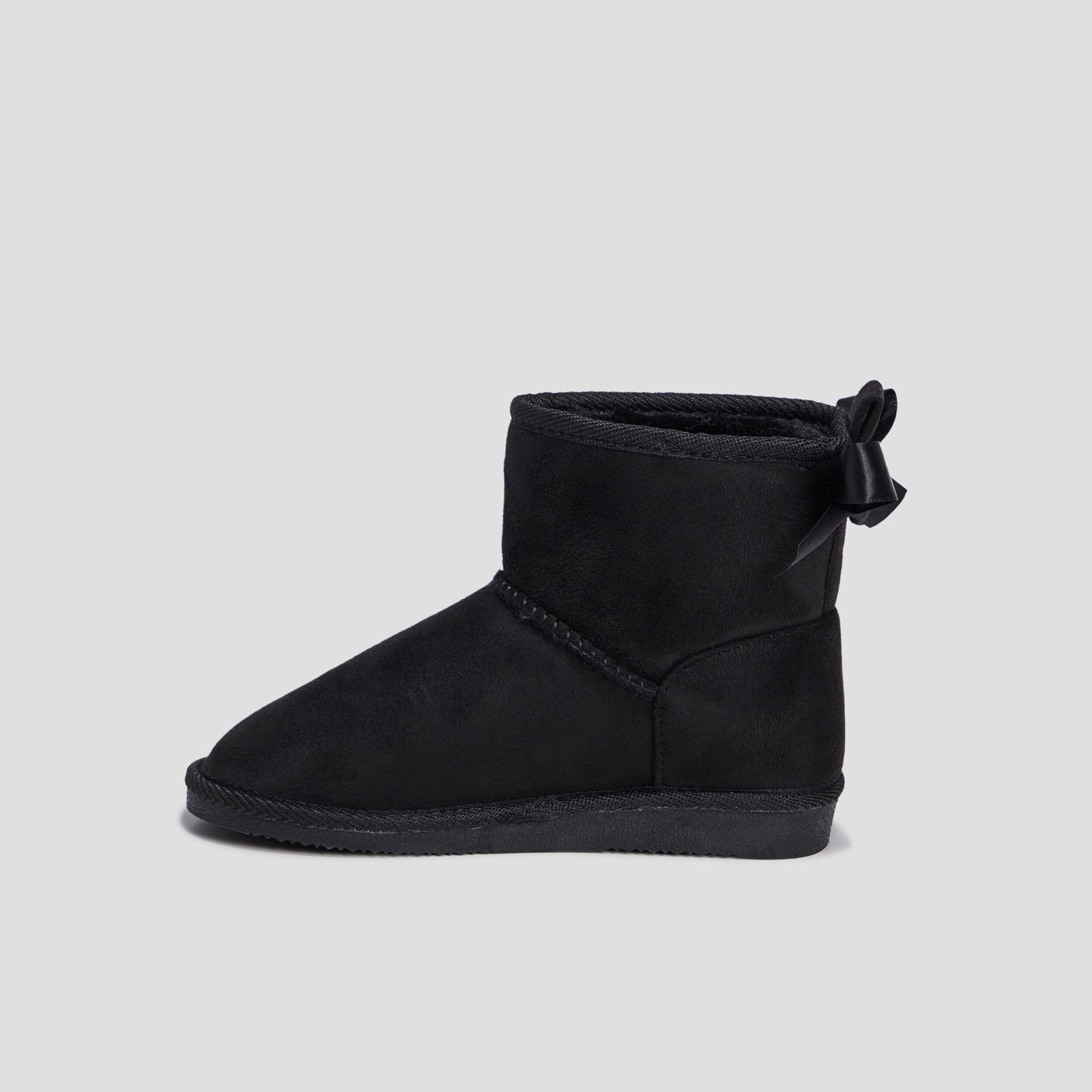 Bottines fourrées avec noeud noir fille | La Halle