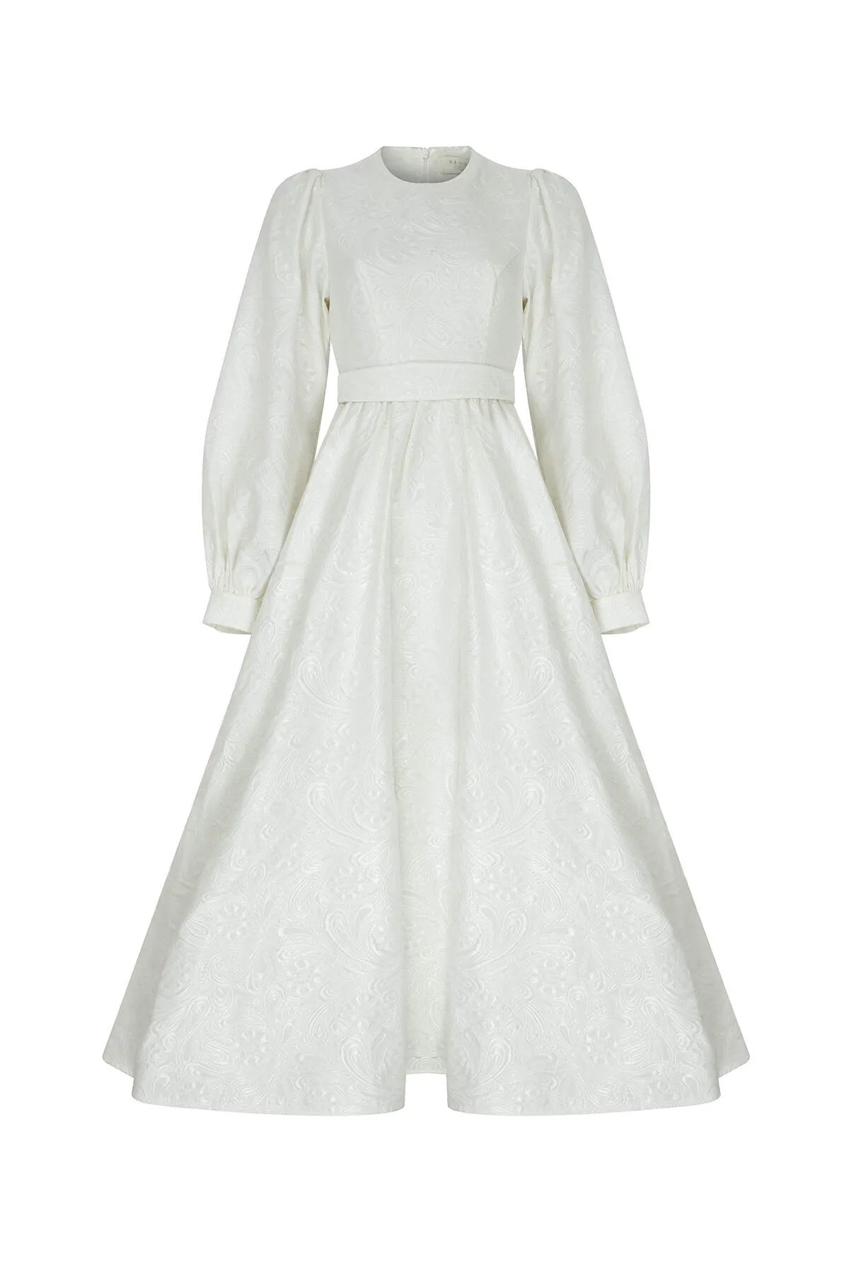Manuka  PLUFFY-ABENDKLEID AUS JACQUARD Ecru