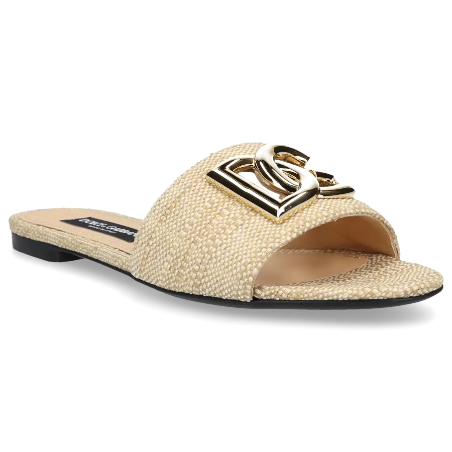 Dolce & Gabbana - Pantoletten BIANCA Bast - beige