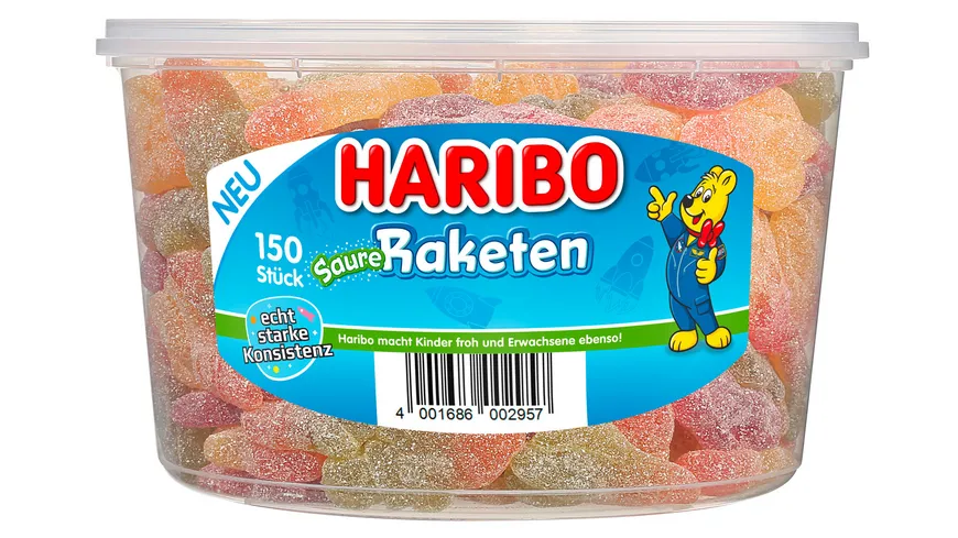 Haribo Fruchtgummi Saure Raketen Runddose 1200 g