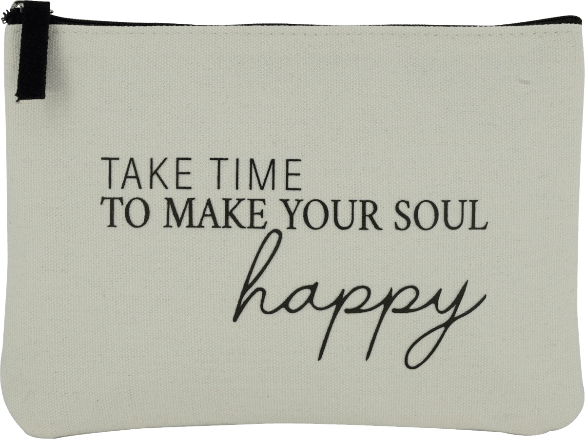 Kosmetiktasche Beige \Make Your Soul Happy\