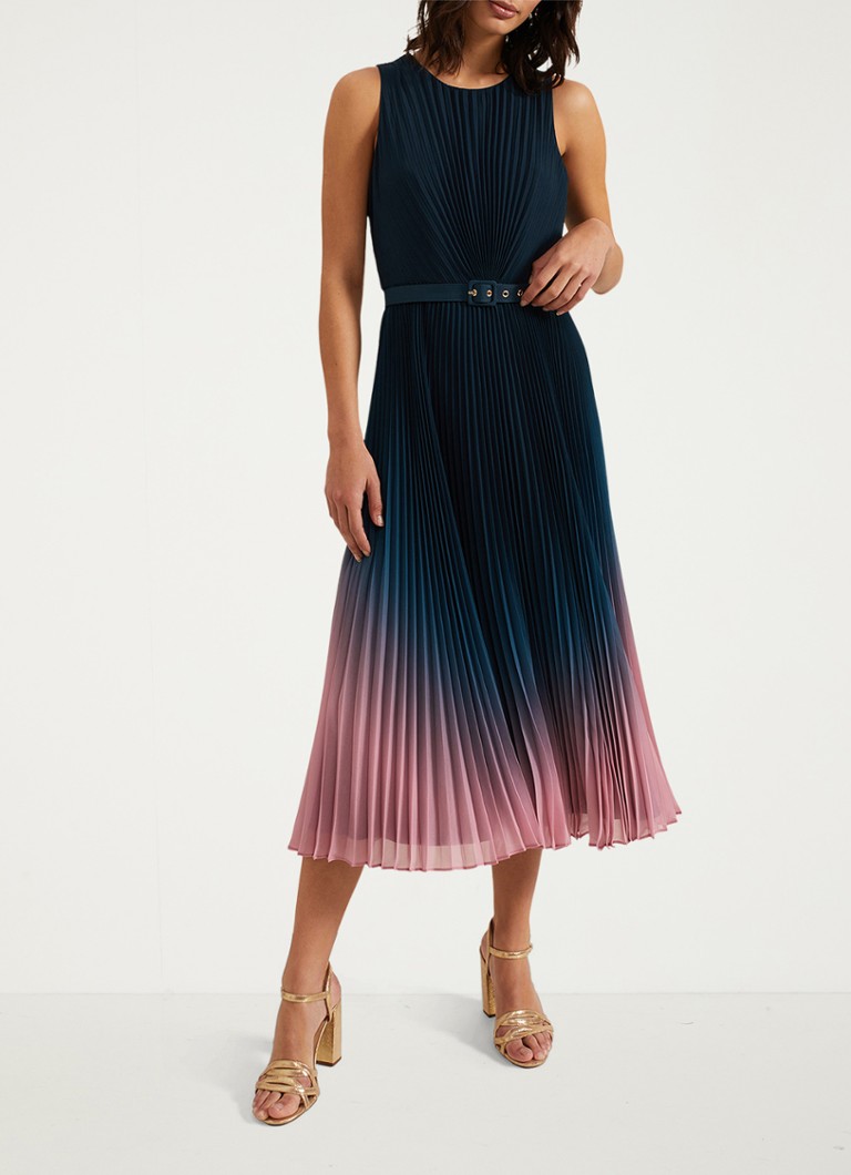Phase Eight Simara Midikleid mit Gürtel und Falten