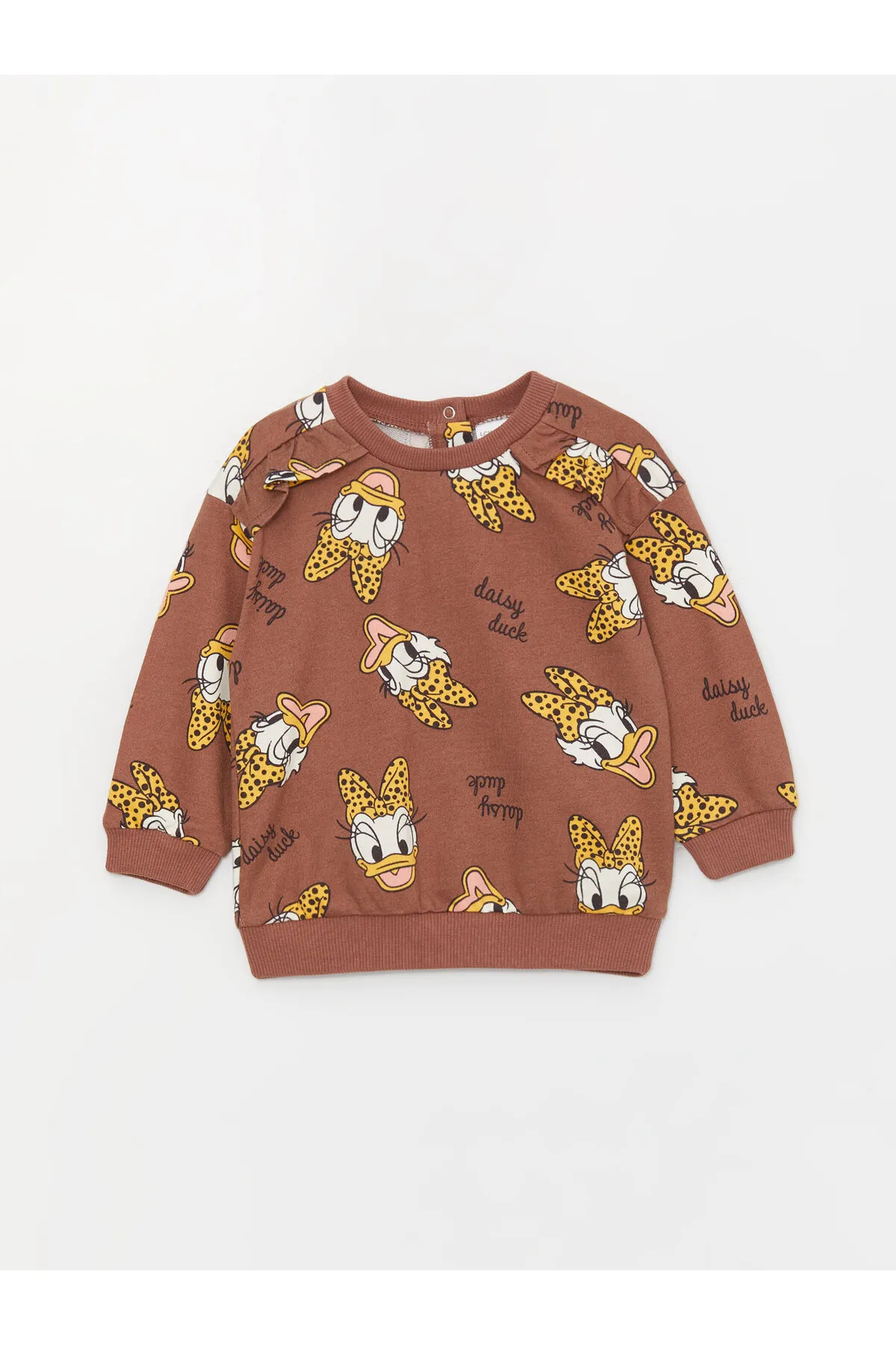 LC Waikiki  2-teiliges Set aus langärmligem Baby-Sweatshirt und Leggings mit Rundhalsausschnitt und Daisy Duck-Aufdruck