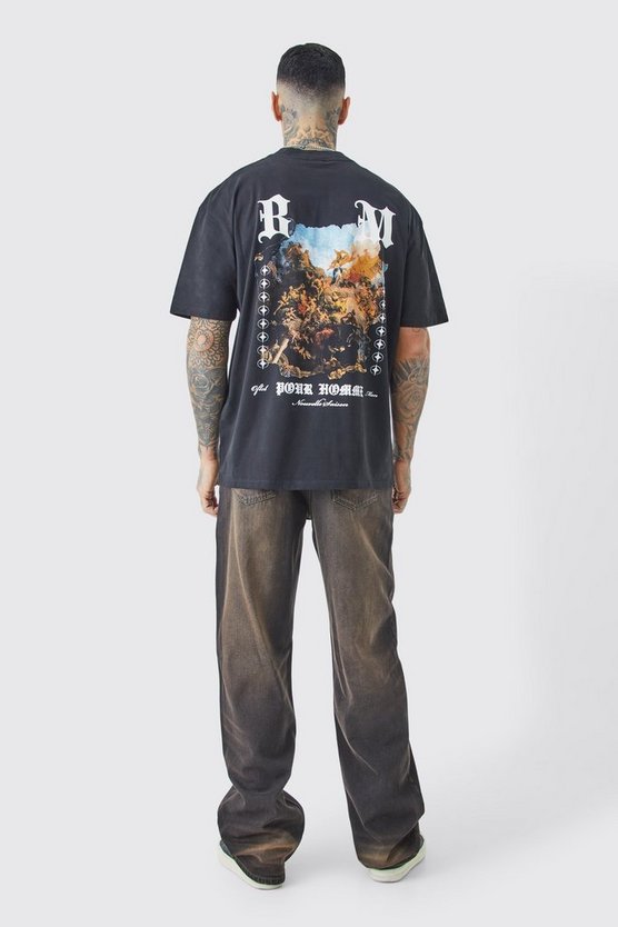 Tall Oversize T-Shirt mit Renaissance Print
