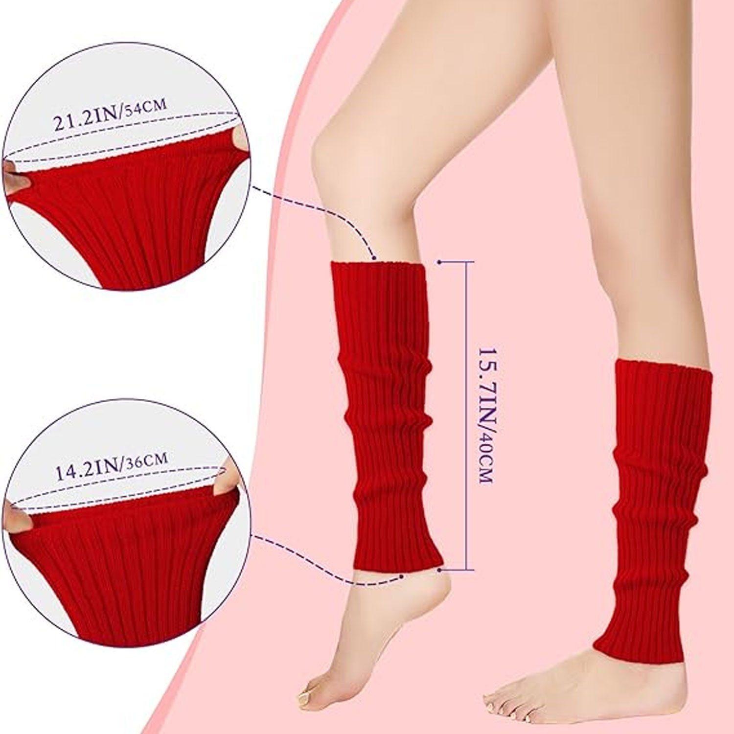 MAGICSHE Beinstulpen Gestrickte Party-Sport-Kniestrümpfe(2 Paar) modische Strickstulpen
