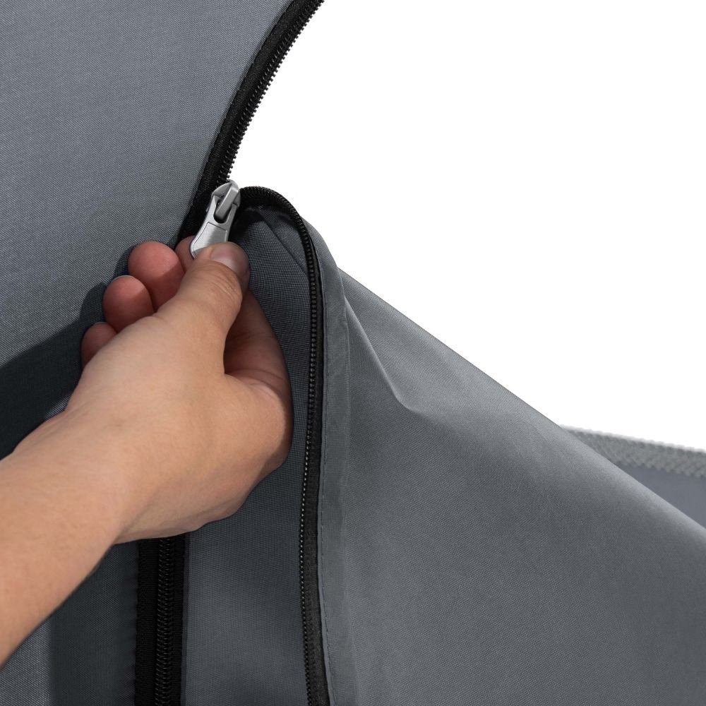 Hauck Baby-Reisebett Dream'n Play Plus - Grey, 3-tlg., Kinderreisebett mit Reisebett Matratze, Moskitonetz Tasche & Einstieg