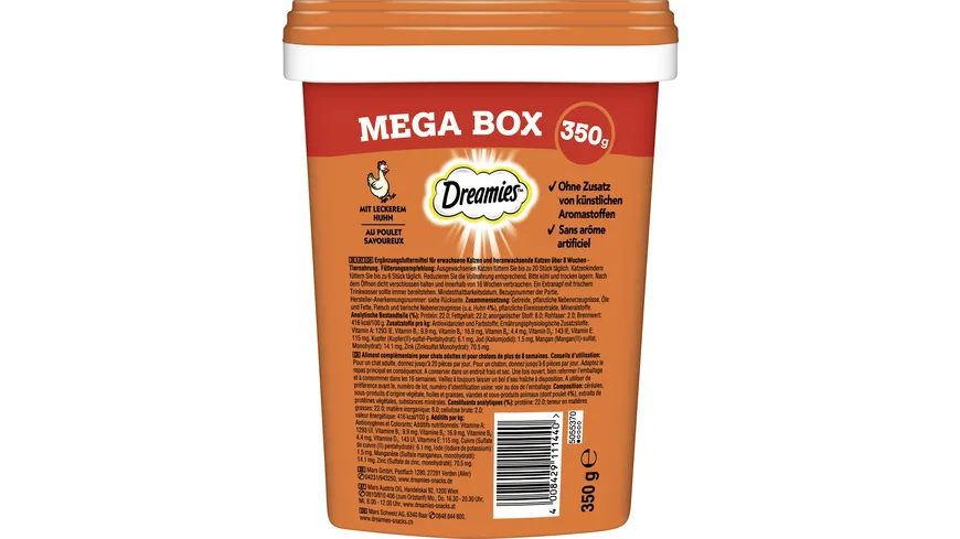 DREAMIES™ Katzenleckerli Huhn Mega Box 350 g