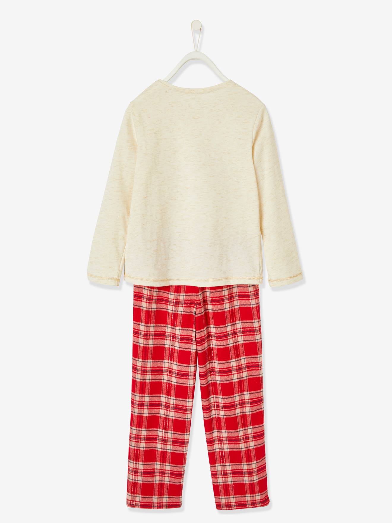 Coffret Noël pyjama + chaussettes fille Cosy Christmas ivoire chiné