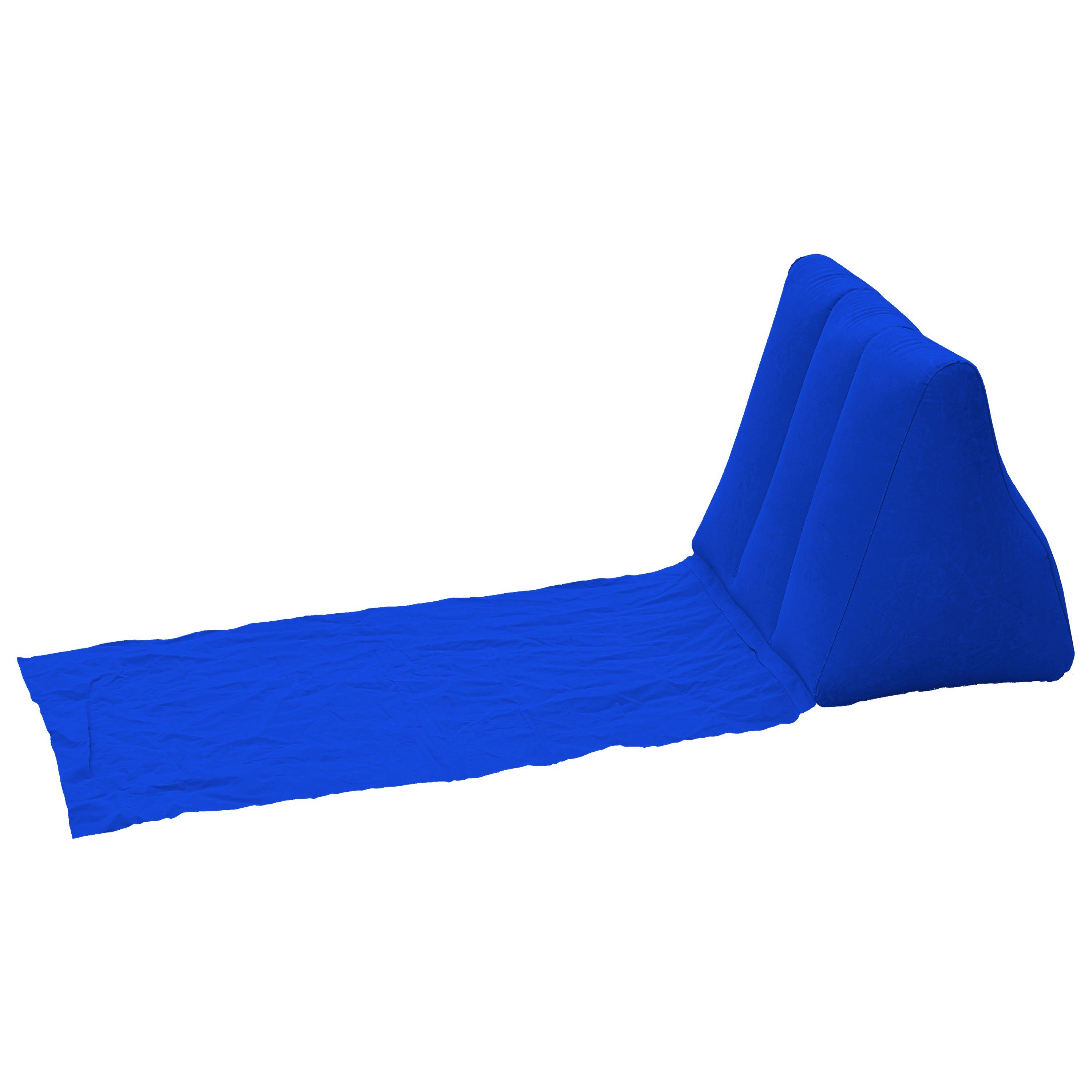 CEPEWA Campingliege Strandmatte Rückenkissen aufblasbar blau 140x50cm
