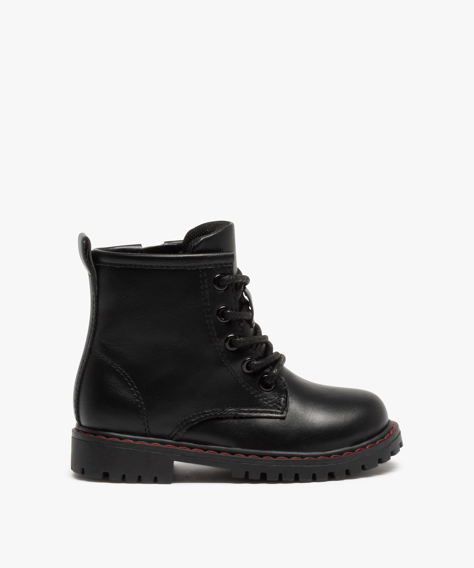 Boots bébé Garçon unies style rock à semelle crantée noir | GEMO