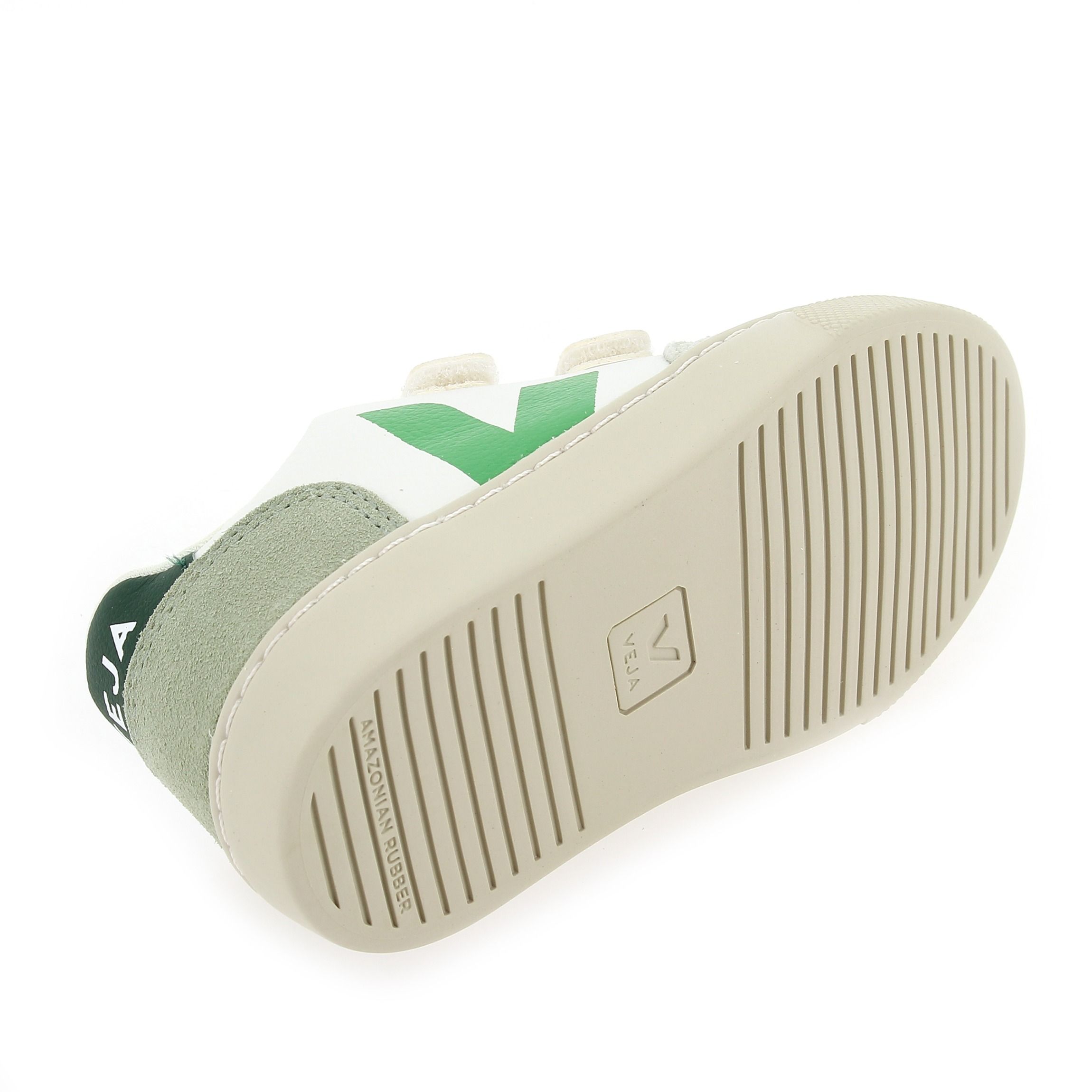 Veja  SMALL V12 VELCRO E24 - Blanc Vert