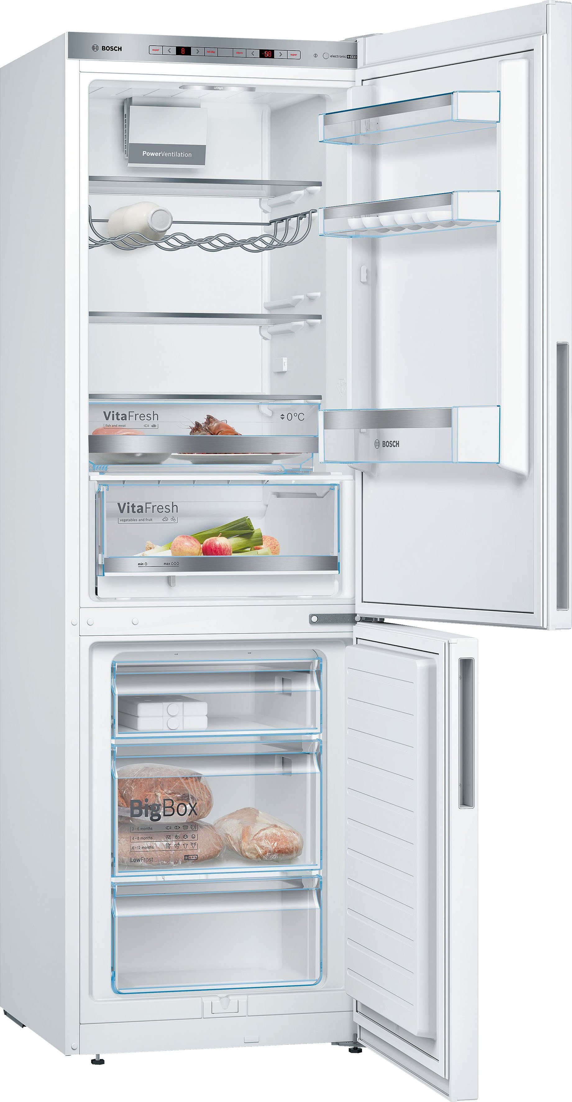 BOSCH Kühl-/Gefrierkombination KGE36AWCA, 186 cm hoch, 60 cm breit