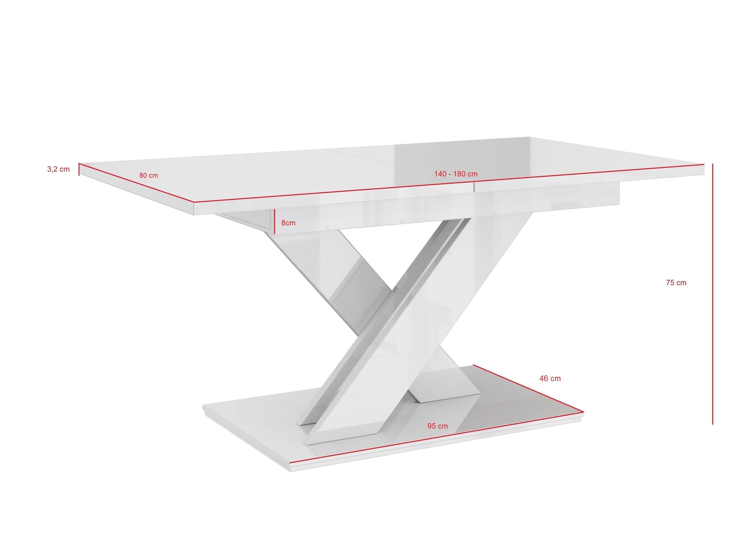 Compleo Esstisch Louis Esszimmertisch, ausziehbar 140-180 cm, Esszimmer