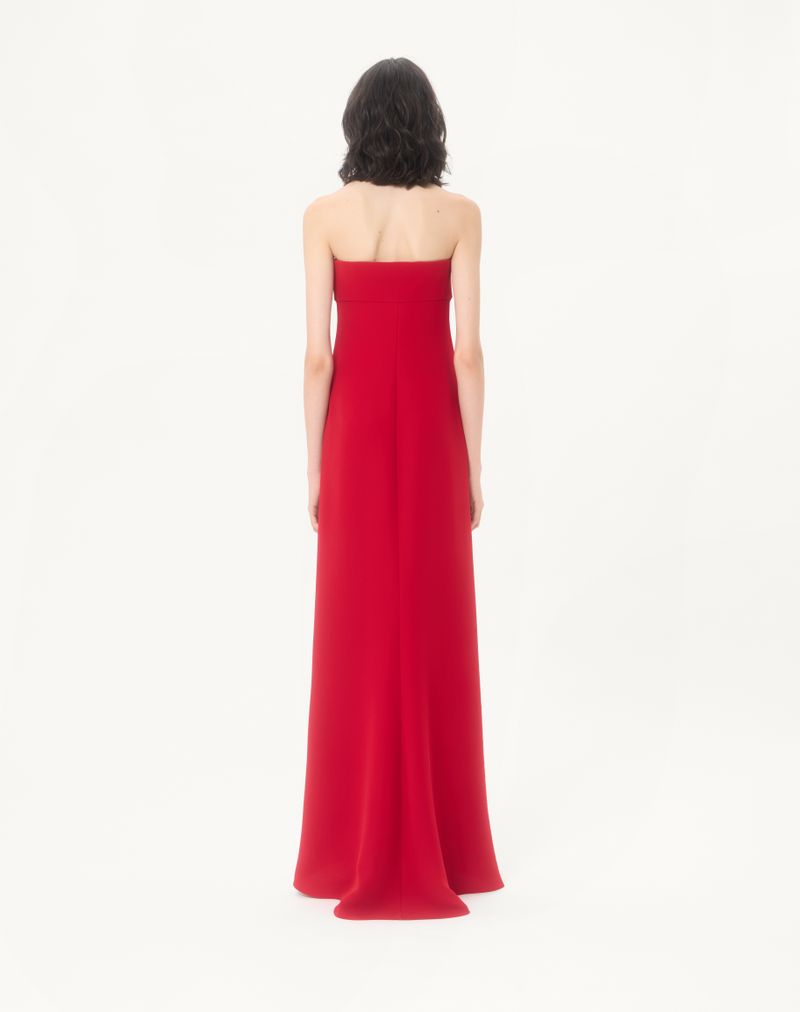 Vestido longo de alta costura em cady