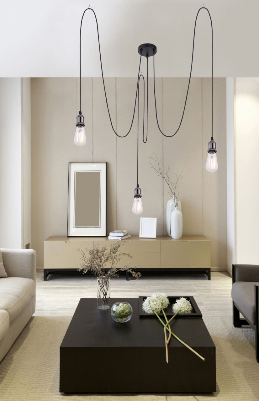 Globo Lighting - OLIVER - Hängeleuchte Metall schwarz, 3x E27