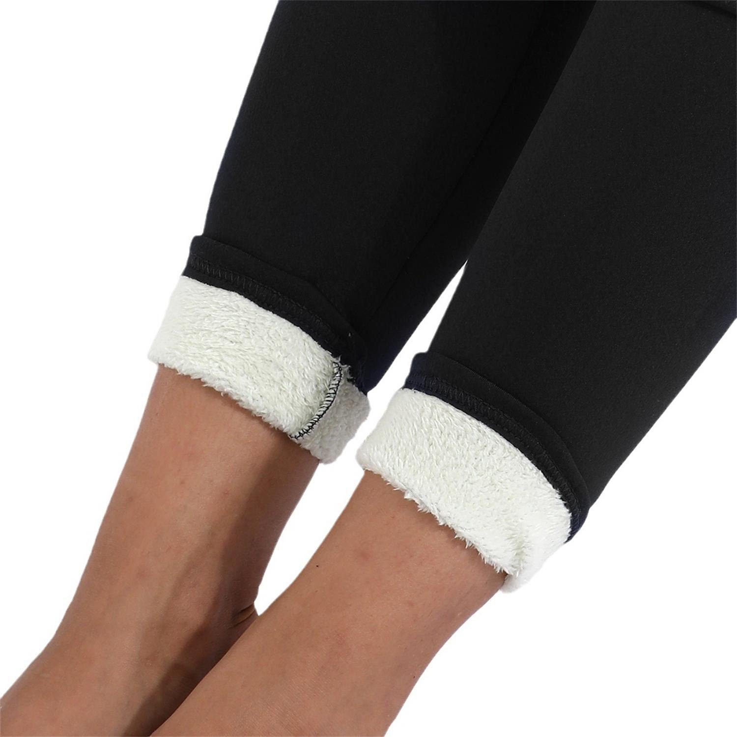 TOPMELON Thermoleggings Gefütterte Thermohose High Waist Warm Strumpfhose