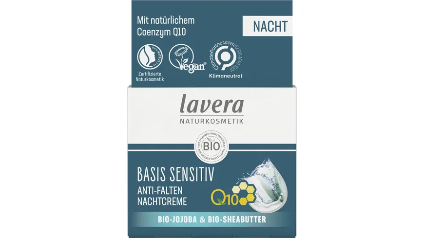 lavera BASIS SENSITIV Anti-Falten Nachtcreme Q10 50 ml