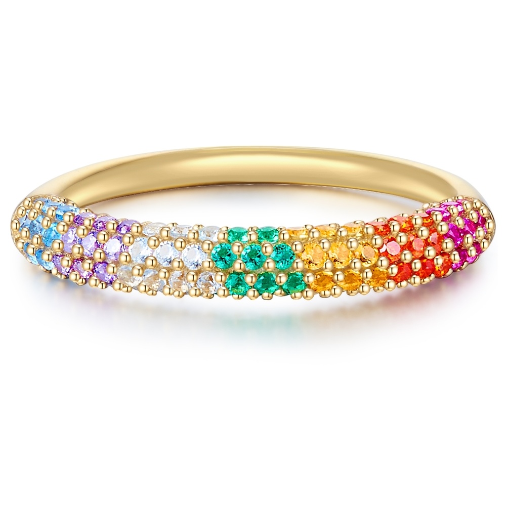 Glanzstücke München Bague en argent Argent sterling Oxyde de zirconium (CZ) en Or jaune Bague