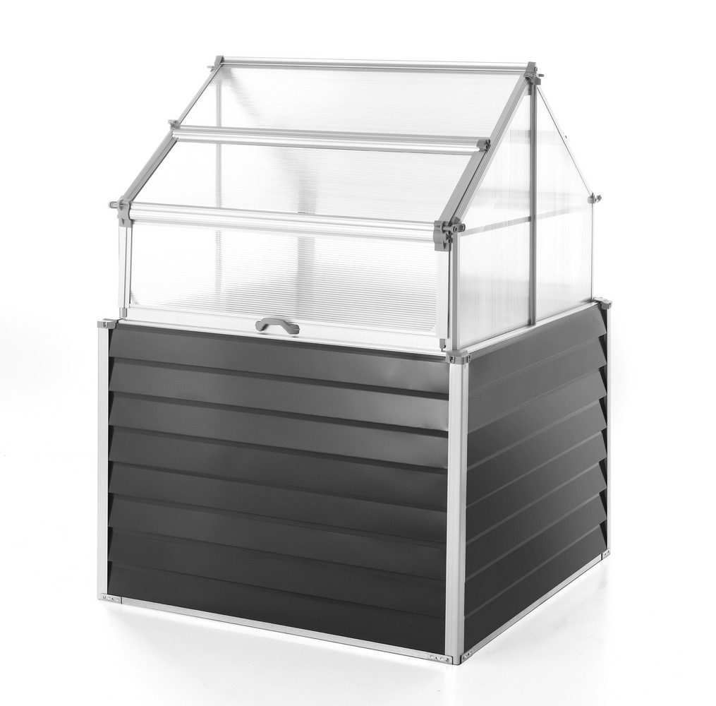 lovingHome® Garden Doppeltes Balkon-/Garten-Hochbeet - Anthrazit