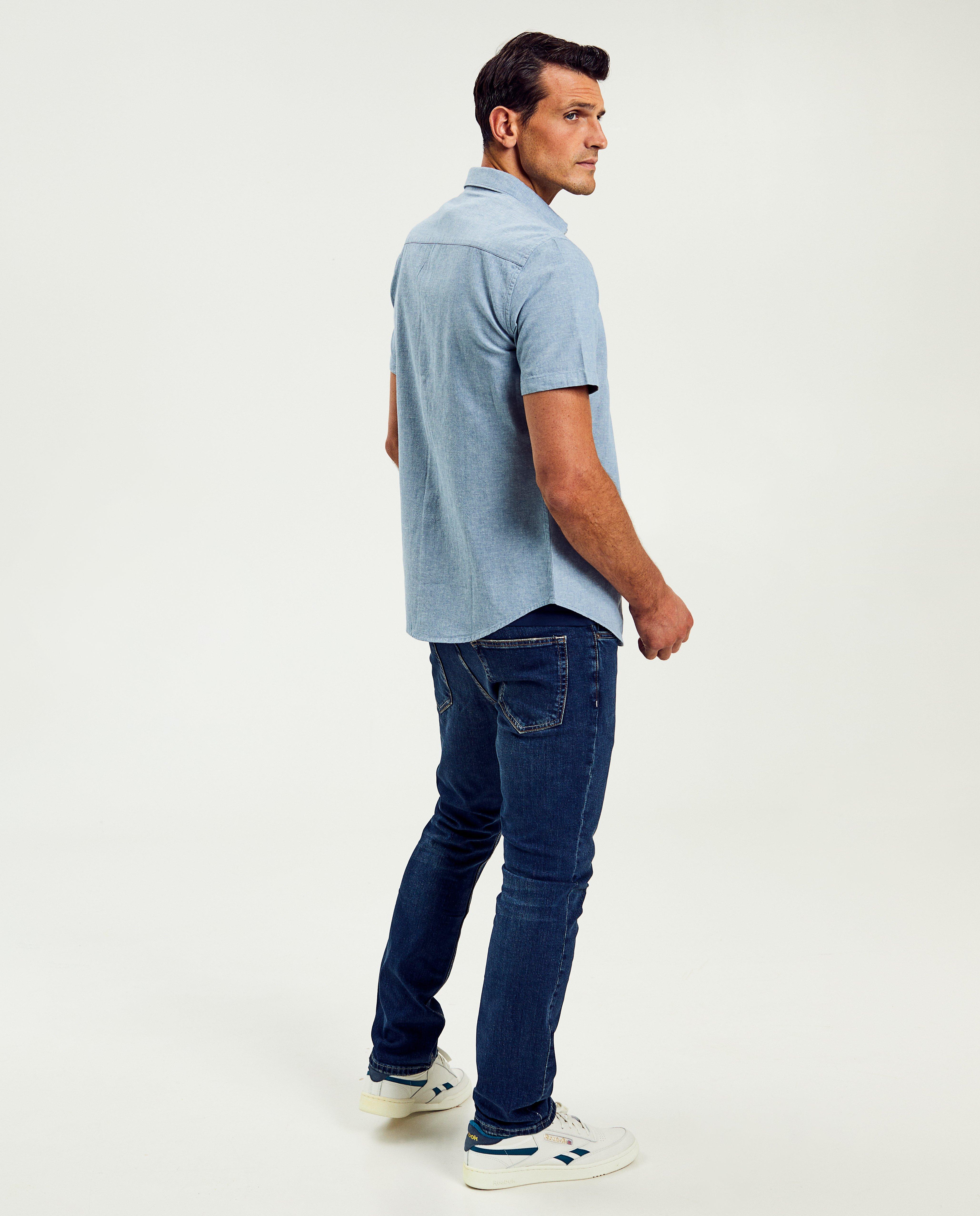 Cămașă Iveo albastru deschis cu in, croială slim fit albastru deschis