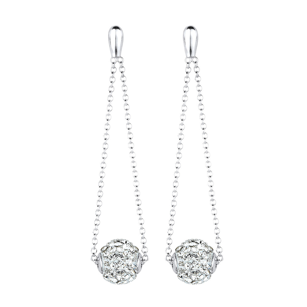 Elli Elli Boucles d'Oreilles Geo Kugel Festlich Kristalle Silber Boucles d'oreilles