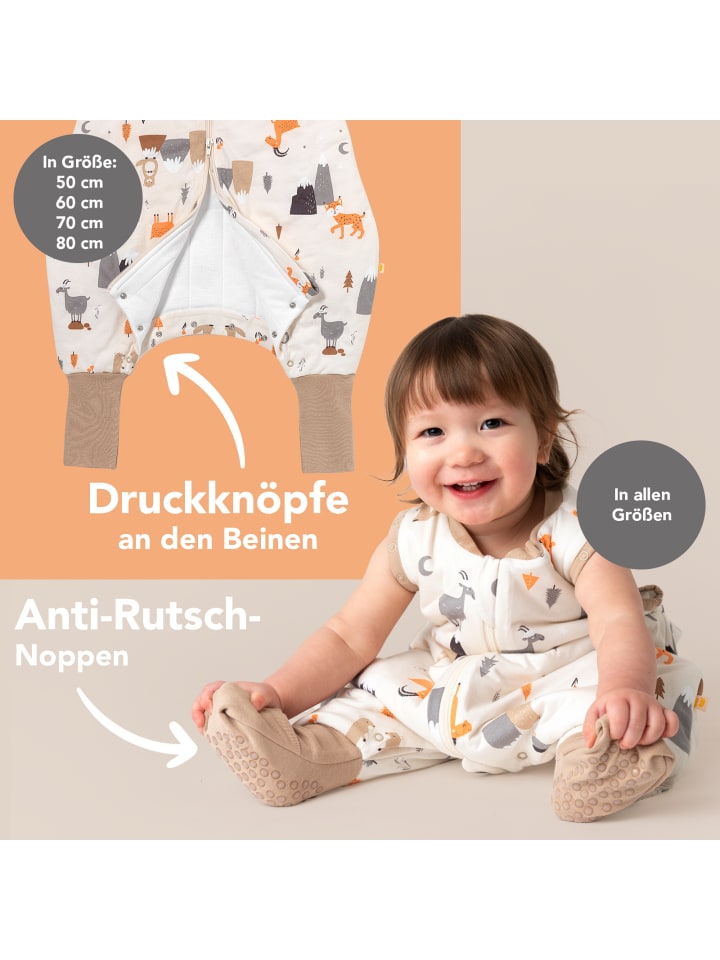 Schlummersack Schlafsack mit Füßen, umklappbaren Bündchen und Ärmeln, 1.0 TOG in Orange günstig kaufen