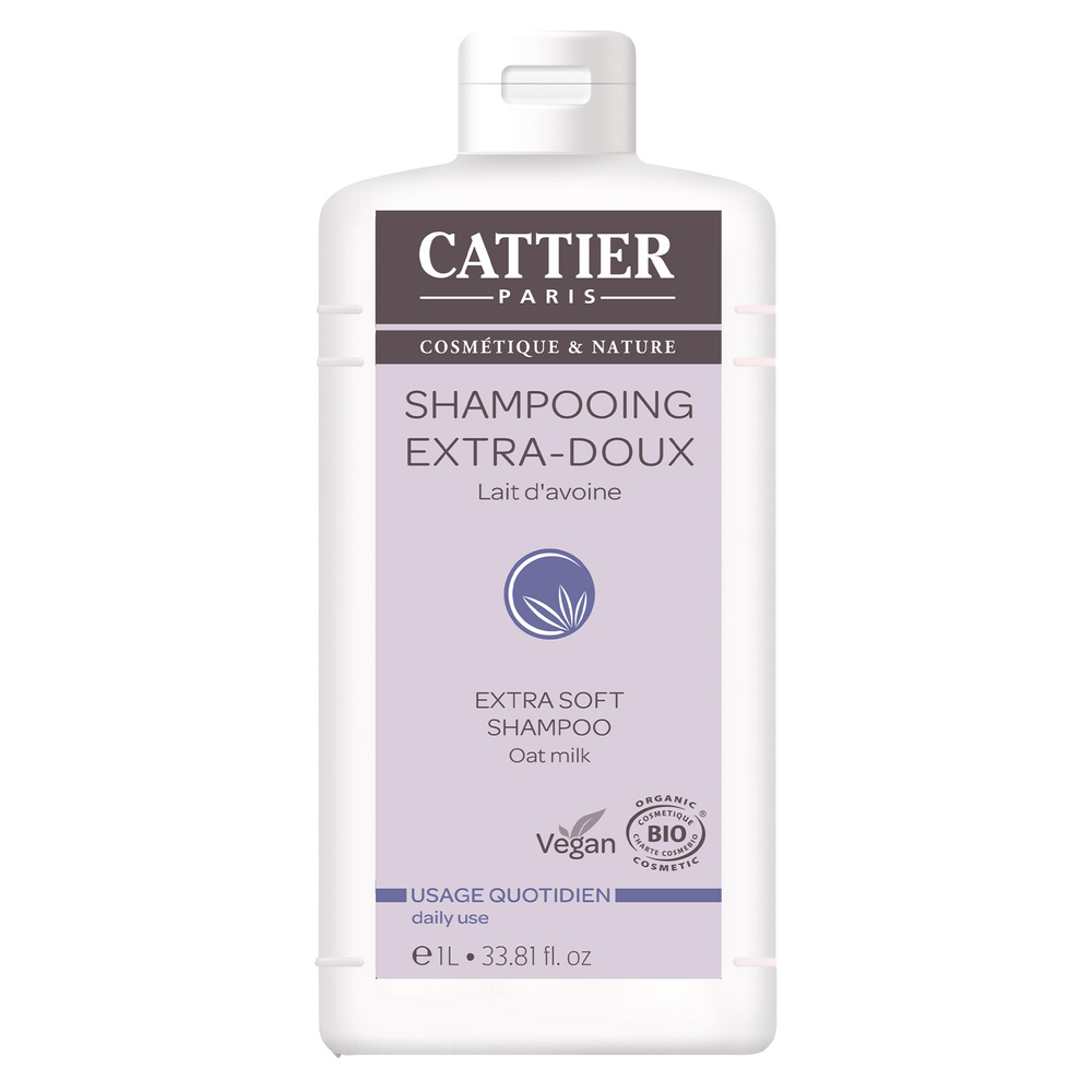 cattier Shampooing Extra-Doux - Usage Quotidien- 1L Produits Capillaires