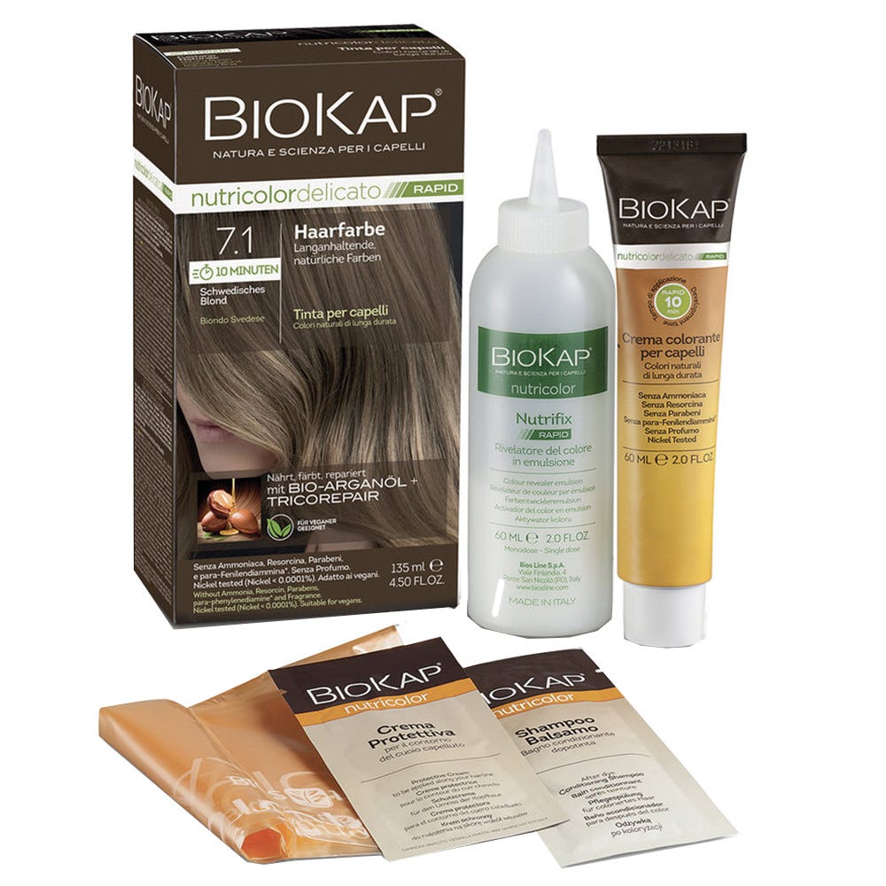 BIOKAP Haarfarbe Nutricolor Delicato Rapid Schwedisches Blond 7.1 135 ml
