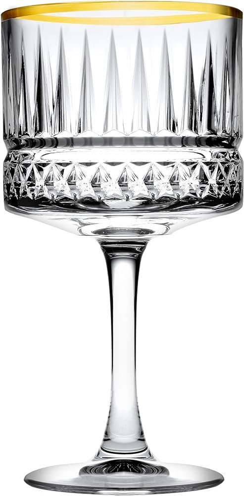 Pasabahce Gläser-Set Elysia Golden Touch 440437, Glas, Champagner Gläser Set, Sektgläser aus Kristallglas