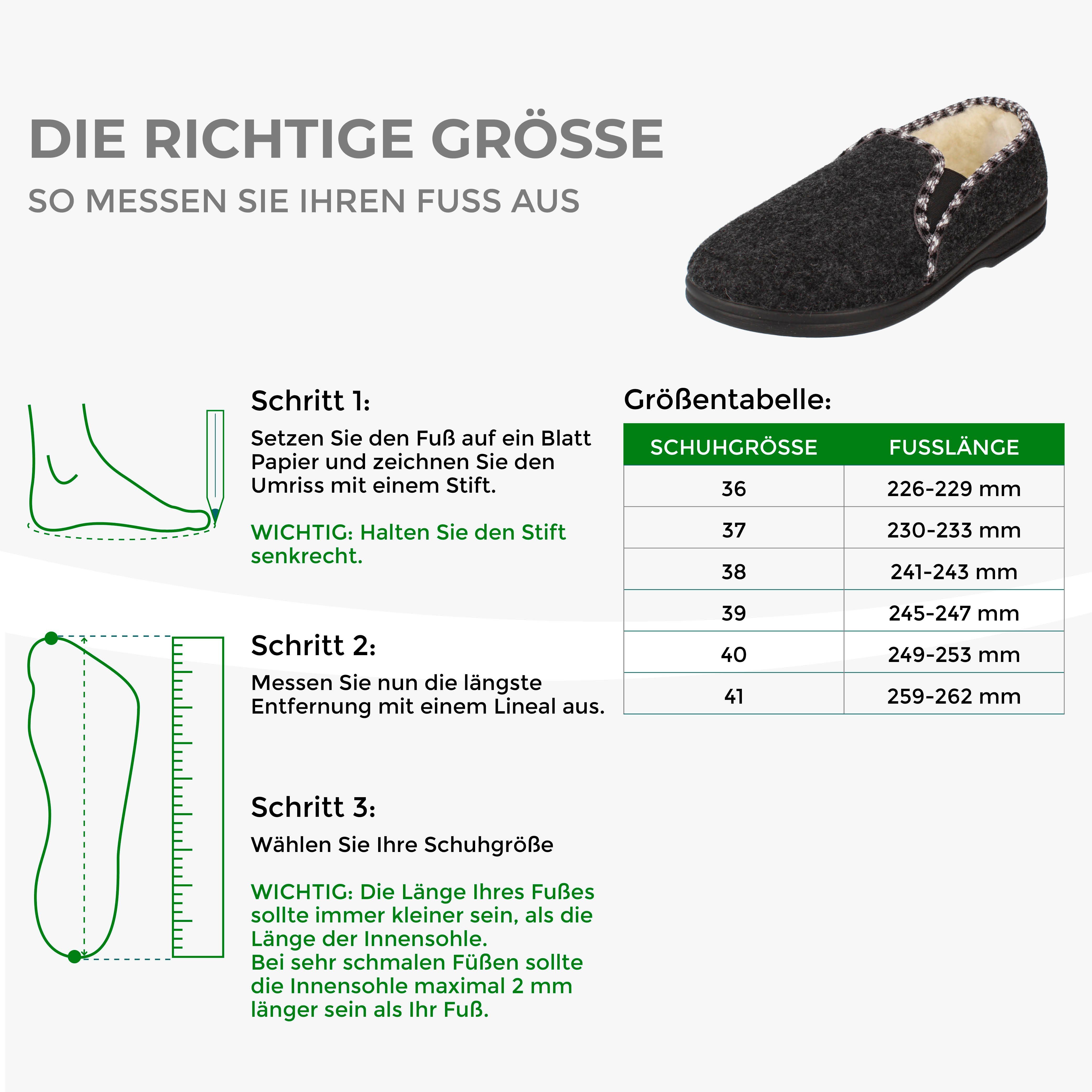 filsko Sunsvall Warme Winter HausSchuhe für Damen Hausschuh Filz, Hüttenschuhe, mit Schafwolle gefüttert