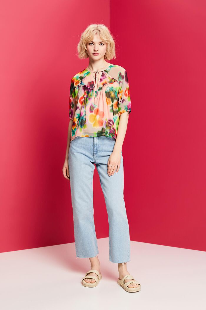 Chiffonbluse mit Blumenprint