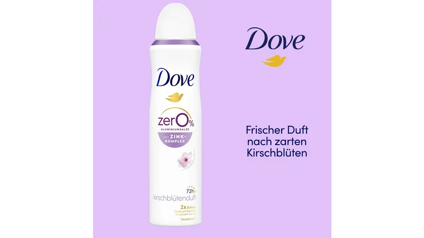 Dove Deodorant-Spray mit Zink-Komplex Kirschblütenduft  0% Aluminiumsalze 150 ml
