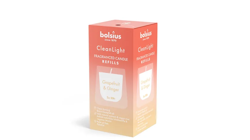 bolsius Cleanlight Duftnachfüller 2er Pack Grapefruit & Ingwer