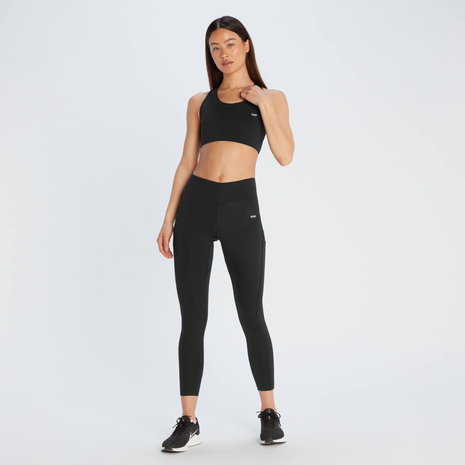 Brassière de sport à dos croisé MP Tempo pour femmes – Noir