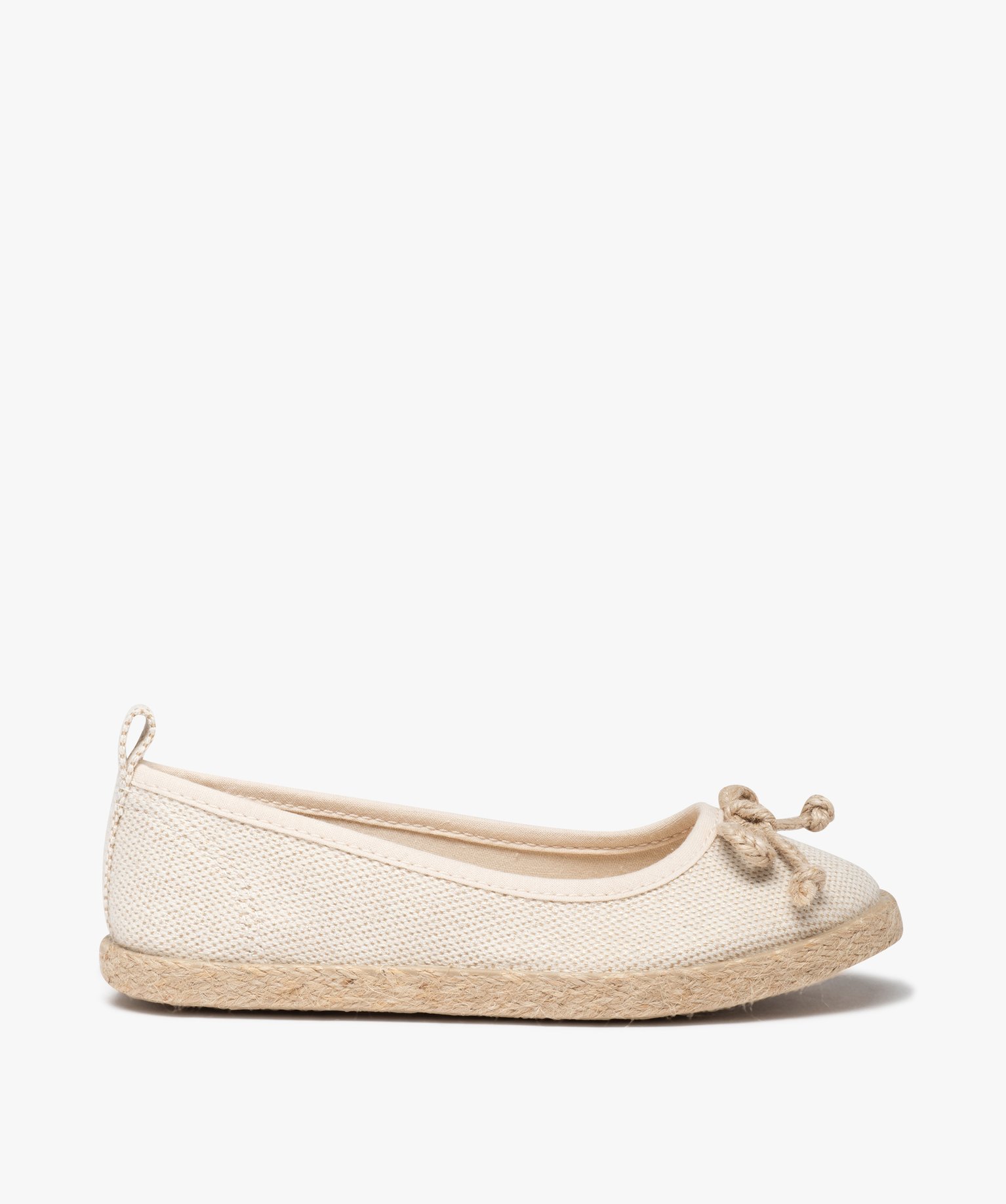 Ballerines fille dessus toile et semelle corde or | GEMO