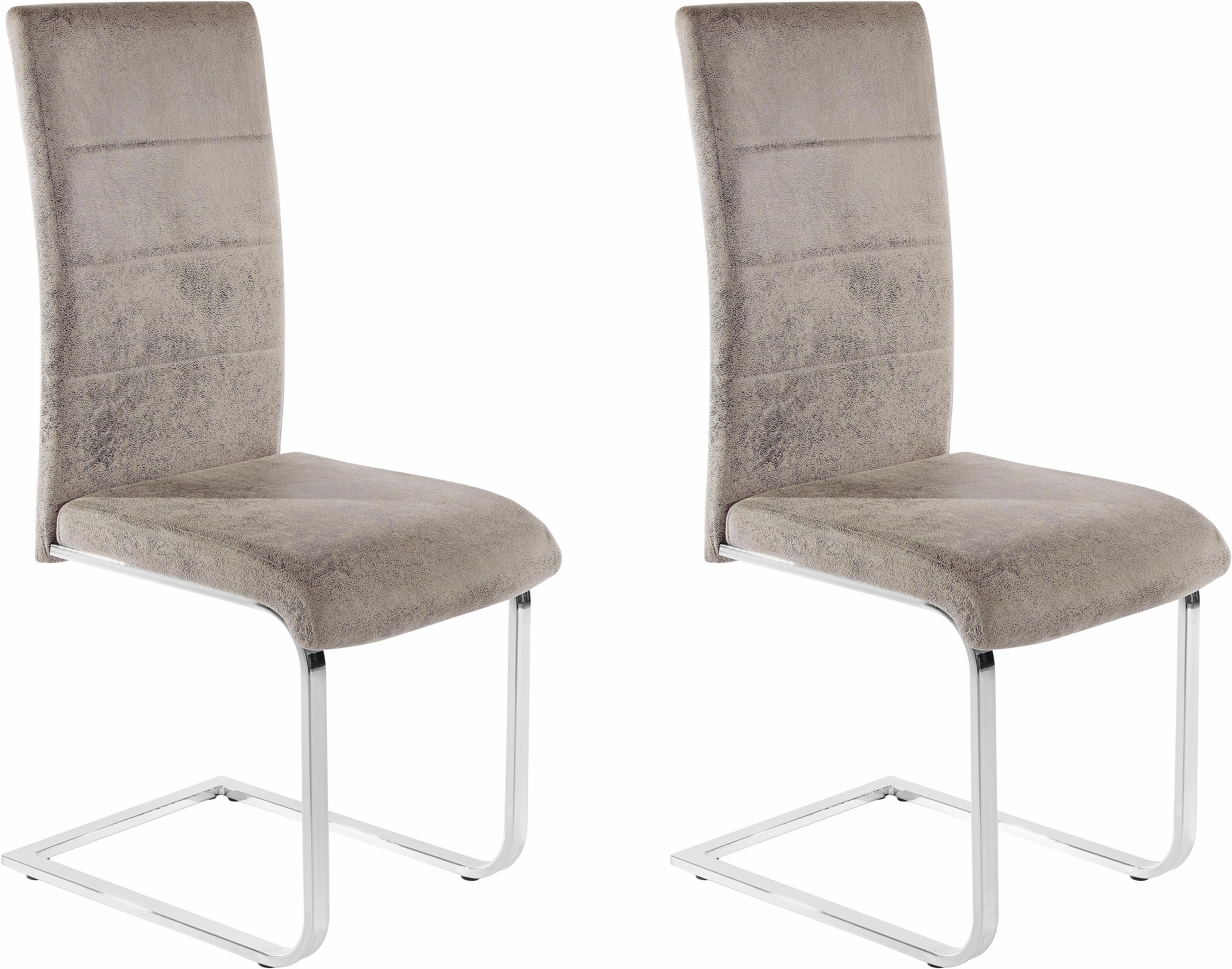 INOSIGN Freischwinger Cosy (Set, 2 St), Bezug aus strapazierfähiger Microfaser, verchromtes Metallgestell