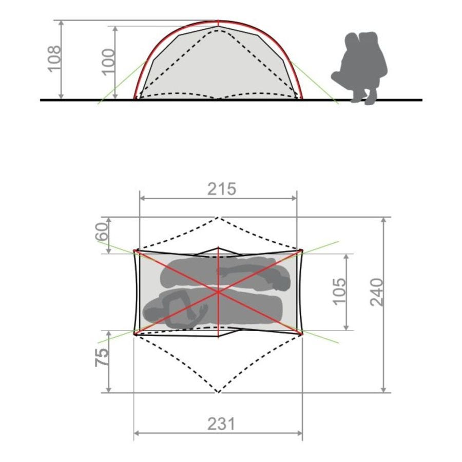 Space Seamless 1-2 Personen - Ultraleichtzelt