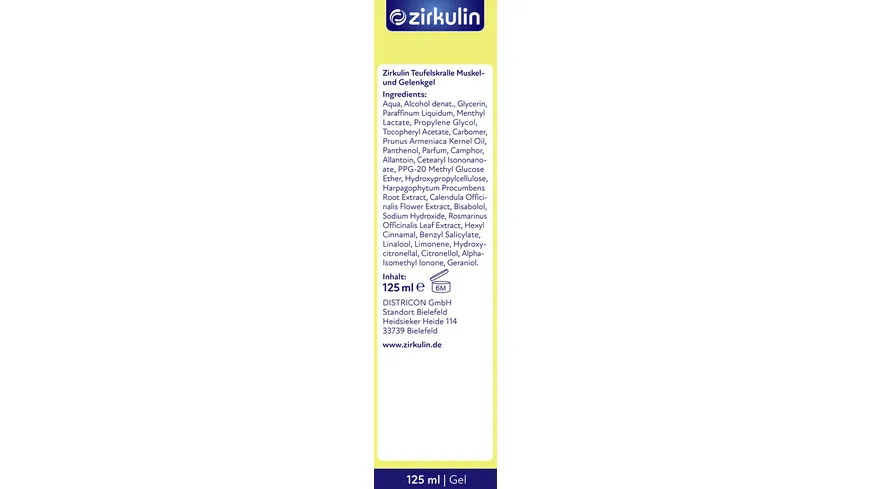 Zirkulin Teufelskralle Muskel Gel 125 ml