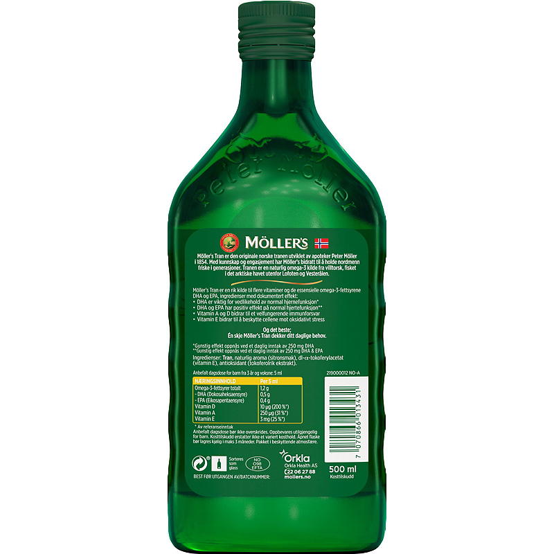 Möller's Möller's Tran 500 ml Sitron